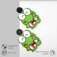 Серьги пластик &laquo;Лягушки&raquo; в бабочках, цветные в серебре