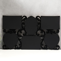 Фоторамка пластик на 6 фото 10х15, 10х10 см "Завитки" золото 31,5х53 см