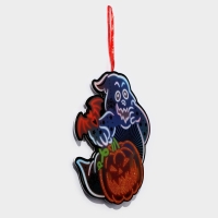 Декоративное светящиеся украшение (подвеска) "Привидение и тыква" 30,5х29,5 см