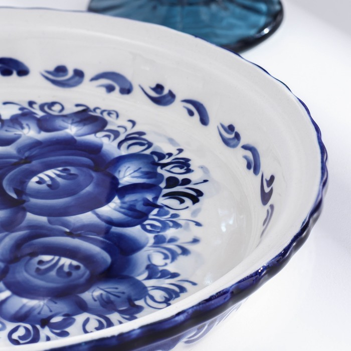 Блюдо &laquo;Блинница Тыква&raquo;, гжель