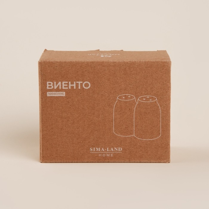 Набор для специй керамический SL Home «Виенто», 2 предмета: солонка 80 мл, перечница 80 мл, цвет бежевый Набор для специй керамический SL Home «Виенто», 2 предмета: солонка 80 мл, перечница 80 мл, цвет бежевый