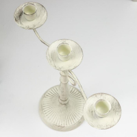 Подсвечник металл на 3 свечи "Прованс" белый состаренный 31х13х30 см Подсвечник металл на 3 свечи "Прованс" белый состаренный 31х13х30 см