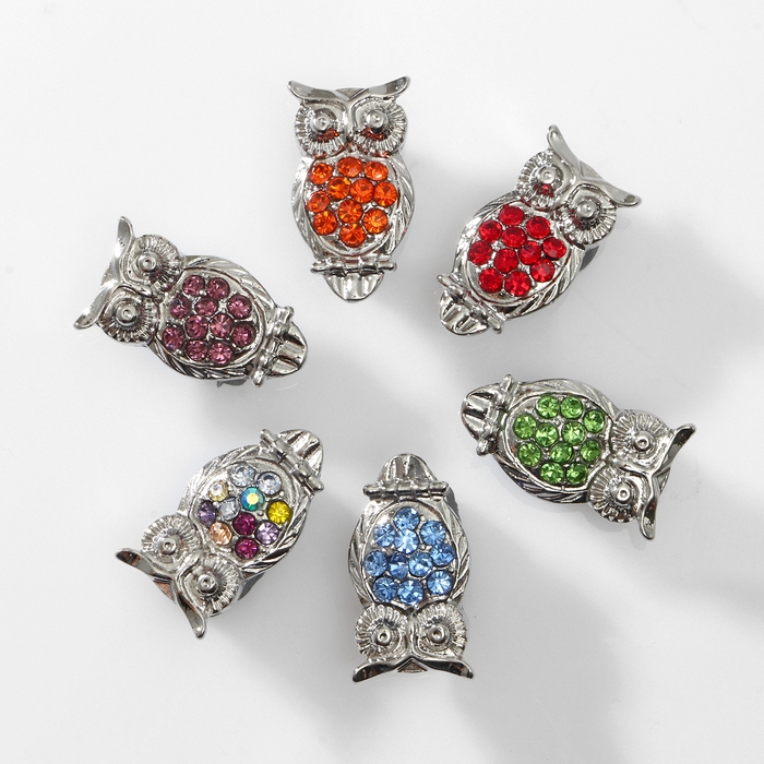 Брошь &laquo;Сова&raquo; мини, цвет МИКС (неделимая фасовка 12 шт., цена за шт.)