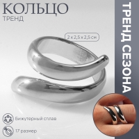 Кольцо металл «Тренд» завиток, цвет серебро, размер 17 Кольцо металл «Тренд» завиток, цвет серебро, размер 17