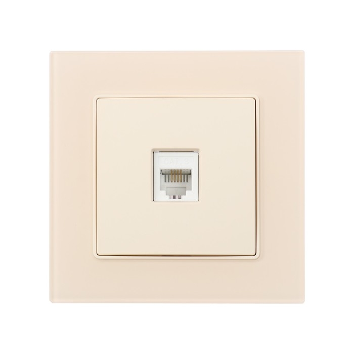 Розетка телефонная одноместная TOT Matte Glass, скрытая, стекло, бежевая Розетка телефонная одноместная TOT Matte Glass, скрытая, стекло, бежевая