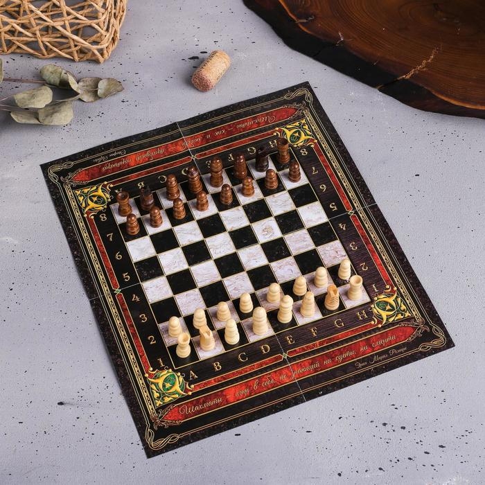 Винный набор: нож-сомелье со штопором, каплеуловитель, нож для фольги и пробка для вина с шахматами &laquo;Золотому человеку&raquo;.