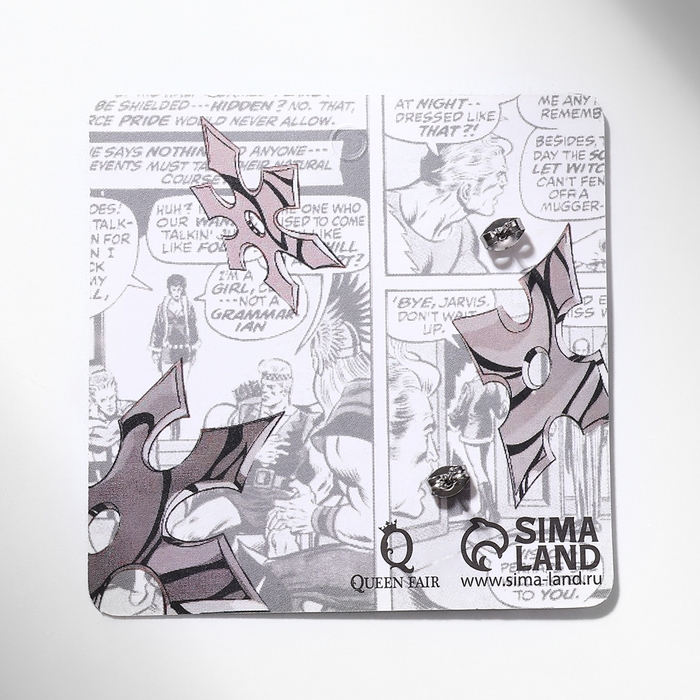 Серьги металл &laquo;Япония&raquo; сюрикены гвоздики, цвет серебро