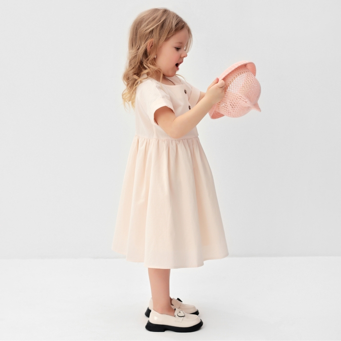 Платье для девочки MINAKU: Cotton Collection цвет бежевый, рост 158