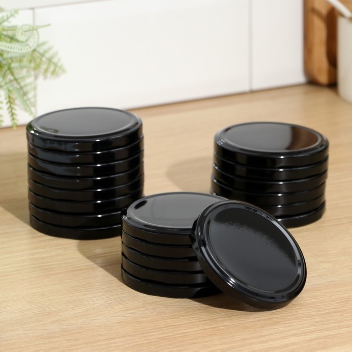 Набор крышек для консервирования Доляна &laquo;Ночь&raquo;, ТО-82 мм, металл, 20 шт, цвет черный