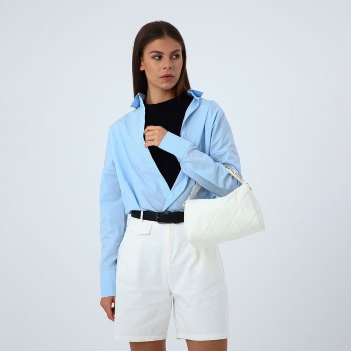 Сумка-багет на молнии, цвет белый Сумка-багет на молнии, цвет белый