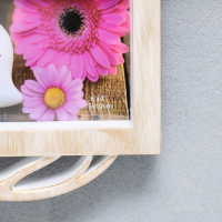 Фоторамка пластик на 12 фото 10х10, 10х15, 15х20 см "Семейное дерево"бел с золотом 58х82см