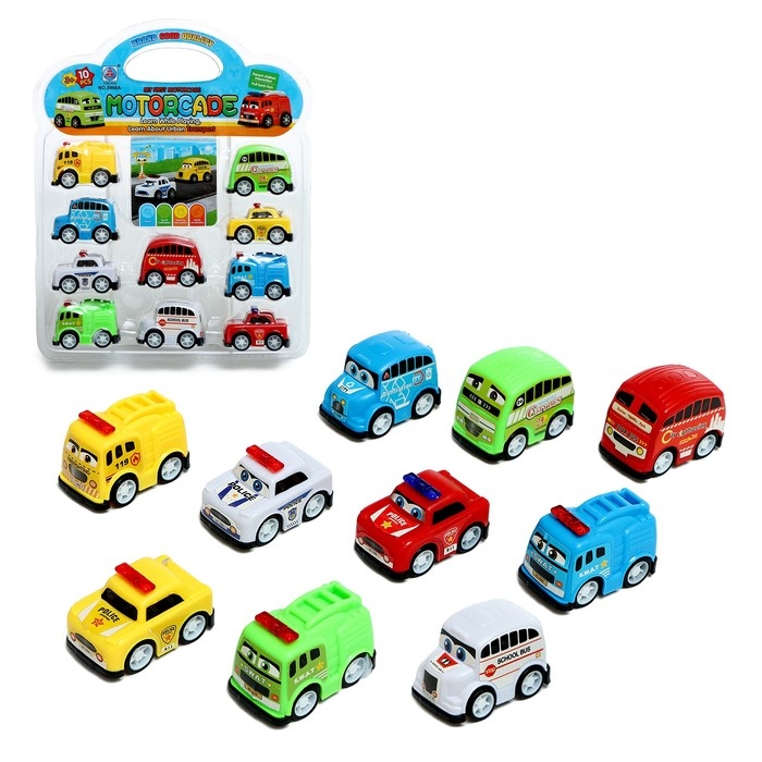 Набор машинок &laquo;Городской транспорт&raquo;, инерция, 10 штук
