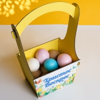 Кашпо деревянное "Христос Воскрес", 20х12,5х28,5 см, желтый Кашпо деревянное "Христос Воскрес", 20х12,5х28,5 см, желтый