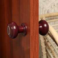 Ручка дверная пластмассовая, d=70, цвет вишня с узором Ручка дверная пластмассовая, d=70, цвет вишня с узором