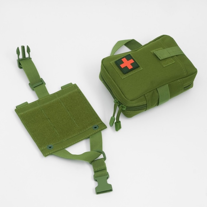 Подсумок медицинский, тактический, отрывной, олива, 19 х 15 см