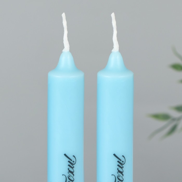 Свечи высокие с нанесением «Светлой Пасхи!», 2 шт., голубые, 19 х 2,1 см. Свечи высокие с нанесением «Светлой Пасхи!», 2 шт., голубые, 19 х 2,1 см.