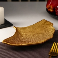 Блюдо для фруктов Доляна &laquo;Ракушка&raquo;, 23&times;15 см, цвет золотой