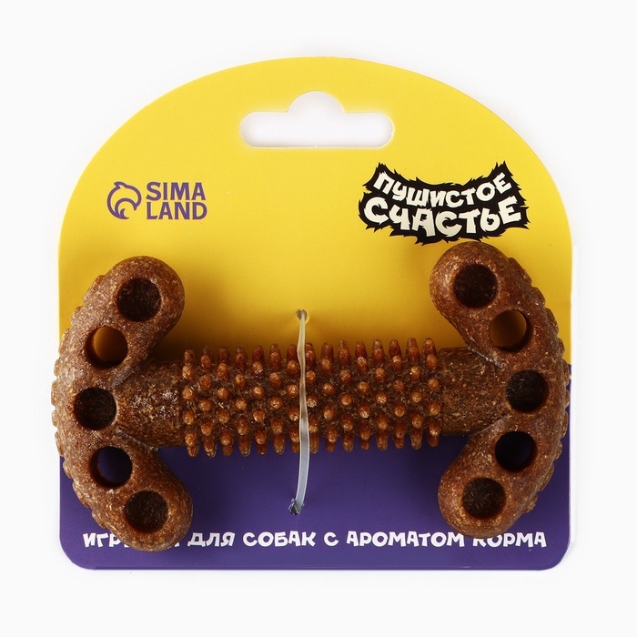 Игрушка для собак жевательная со ароматом корма &laquo;Кость с шипами&raquo;, 12.7 х 2.5 см