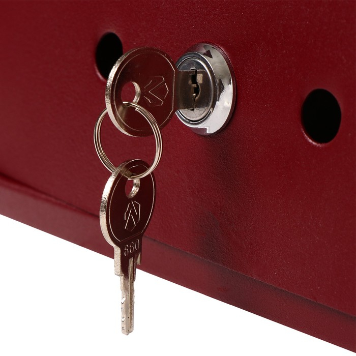 Ящик почтовый с замком, вертикальный, &laquo;Домик&raquo;, вишнёвый