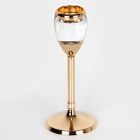 Подсвечник металл, стекло на 1 свечу &laquo;Безмятежность&raquo;, цвет золото 11 х 11 х 25.5 см