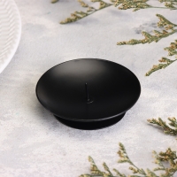 Подсвечник "Лотос" металл на 1 свечу "Лотос", 7,5х2 см, черный муар Подсвечник "Лотос" металл на 1 свечу "Лотос", 7,5х2 см, черный муар