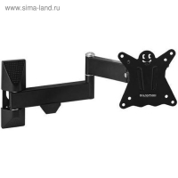 Кронштейн Kromax CASPER-104, для ТВ, наклонно-поворотный, 10-32", 57-410 мм от стены, черный