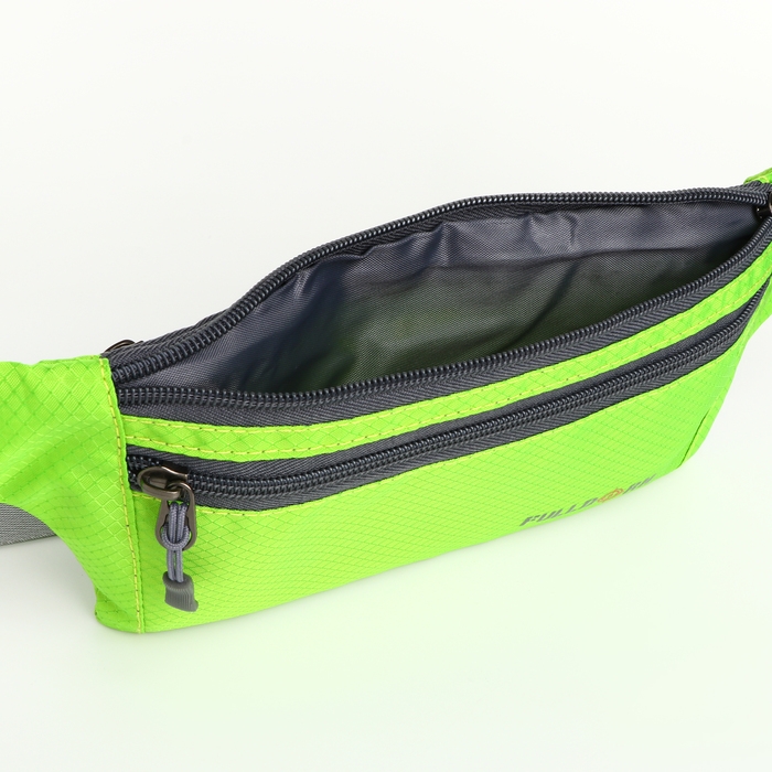 Сумка поясная на молнии, 2 наружных кармана, цвет зелёный Сумка поясная на молнии, 2 наружных кармана, цвет зелёный