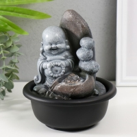 Фонтан настольный от сети, подсветка "Маленький хотей с чётками у скалы" 16х16х19 см Фонтан настольный от сети, подсветка "Маленький хотей с чётками у скалы" 16х16х19 см