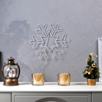 Светодиодная фигура &laquo;Снежинка&raquo; 30 см, металл, батарейки ААх3 (не в комплекте), свечение тёплое белое