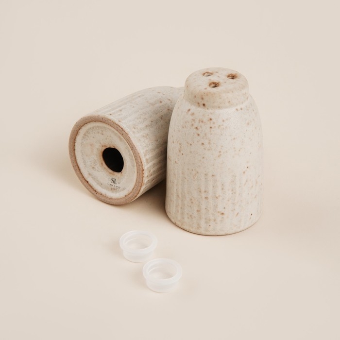 Набор для специй керамический SL Home «Виенто», 2 предмета: солонка 80 мл, перечница 80 мл, цвет бежевый Набор для специй керамический SL Home «Виенто», 2 предмета: солонка 80 мл, перечница 80 мл, цвет бежевый