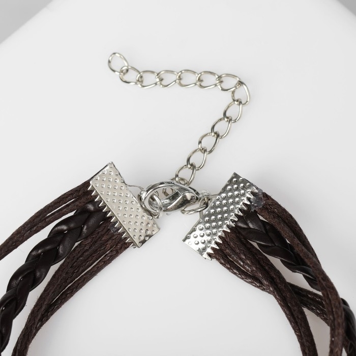 Браслет унисекс &laquo;Магия знаков&raquo; ветви и бесконечность, цвет коричневый с чернёным серебром, 18 см