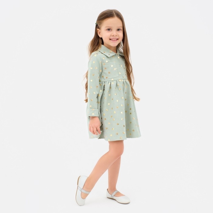 Платье детское KAFTAN Платье детское KAFTAN "Сердечки", р. 36 (134-140), зеленый