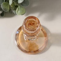 Подсвечник стекло на 1 свечу "Лёд" карамель d=2 см 8х8х10 см Подсвечник стекло на 1 свечу "Лёд" карамель d=2 см 8х8х10 см