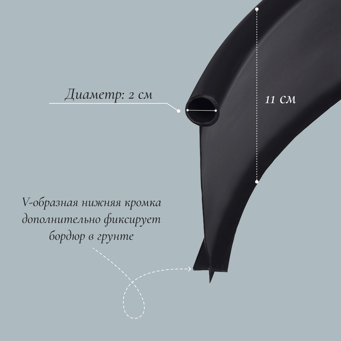 Лента бордюрная, 0,11 &times; 10 м, толщина 1 мм, пластиковая, чёрная, KANTA