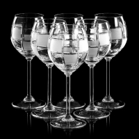 Набор фужеров хрустальных для вина &laquo;Шахматы&raquo;, 300 мл, 6 шт