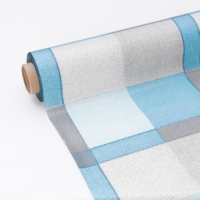 Клеёнка столовая на нетканой основе &laquo;Клетка голубая&raquo;, ширина 130 см, рулон 25 м