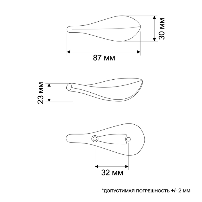 Ручка-скоба CAPPIO "Лепесток" RSC017, м/о 32 мм, 88х30 мм, цвет черный