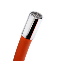 Смеситель для кухни ZEIN Z2107, двухвентильный, силиконовый излив, оранжевый/хром