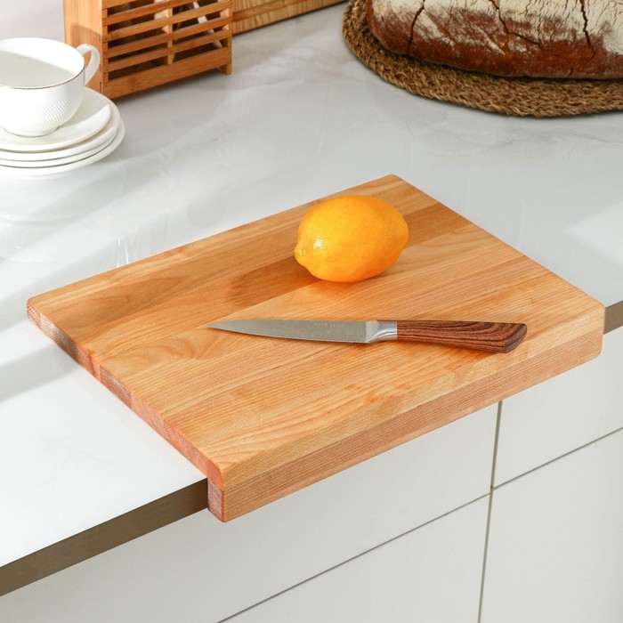 Доска разделочная с упором Adelica «Мастер шеф», 36×26×1,8 см, пропитано минеральным маслом, берёза Доска разделочная с упором Adelica «Мастер шеф», 36×26×1,8 см, пропитано минеральным маслом, берёза