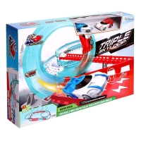 Автотрек &laquo;Тройная петля&raquo;, 2 машинки, работает от батареек