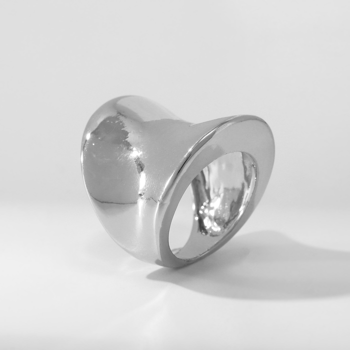 Кольцо металл &laquo;Тренд&raquo; вогнутое, цвет серебро размер 17