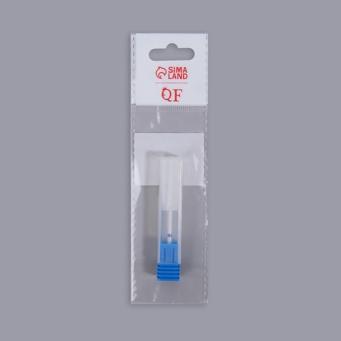 Фреза керамическая для маникюра &laquo;Тонкая&raquo;, средняя нарезка, 2,3 &times; 14 мм, в пластиковом футляре, цвет белый