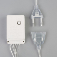 Гирлянда &laquo;Занавес&raquo; 3 &times; 1.4 м с насадками &laquo;Перья&raquo;, IP20, прозрачная нить, 80 LED, свечение розовое, 8 режимов, 220 В