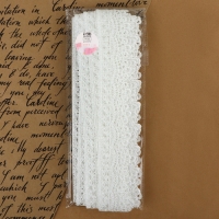 Кружево гипюровое, 40 мм &times; 9 &plusmn; 0,5 м, цвет белый