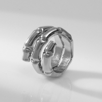 Кольцо металл &laquo;Тренд&raquo; бамбук, цвет серебро, размер 16