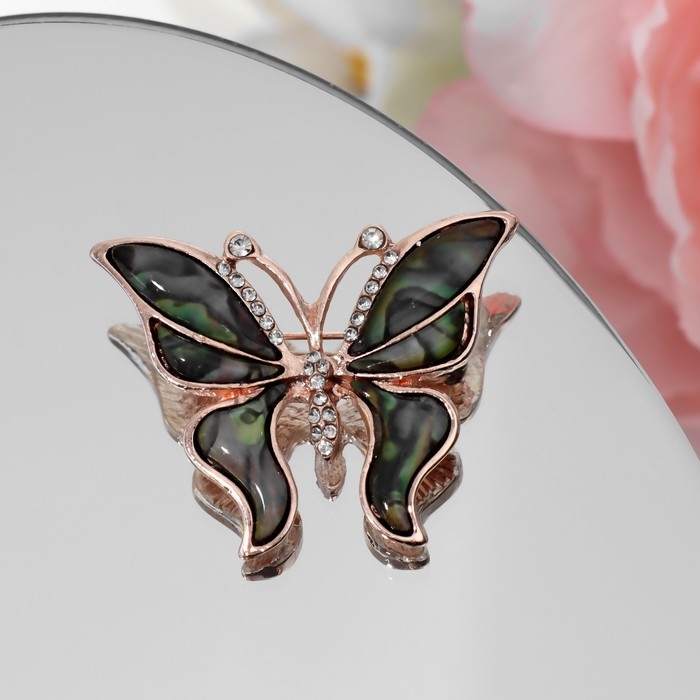 Брошь &laquo;Галиотис&raquo; бабочка летящая, в розовом золоте