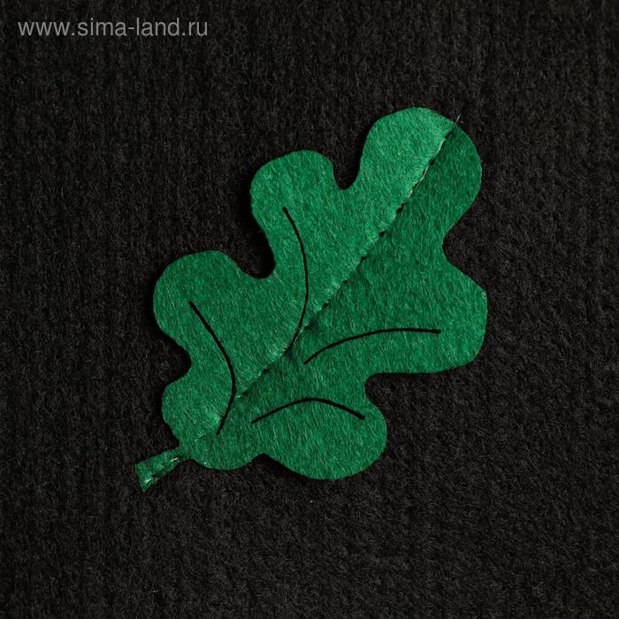 Шапка для бани с аппликацией "Дубовый лист" черный