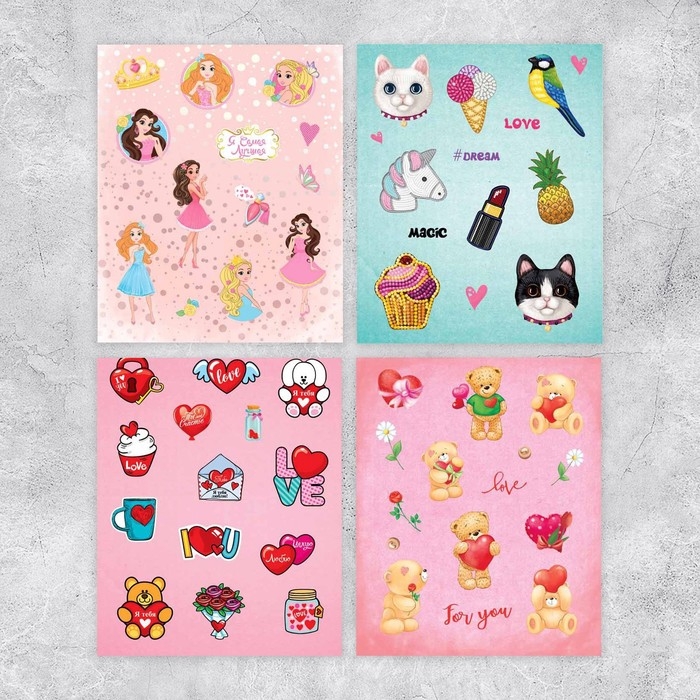Альбом детских наклеек, 8 листов, #LOVE, 11 х 16 см