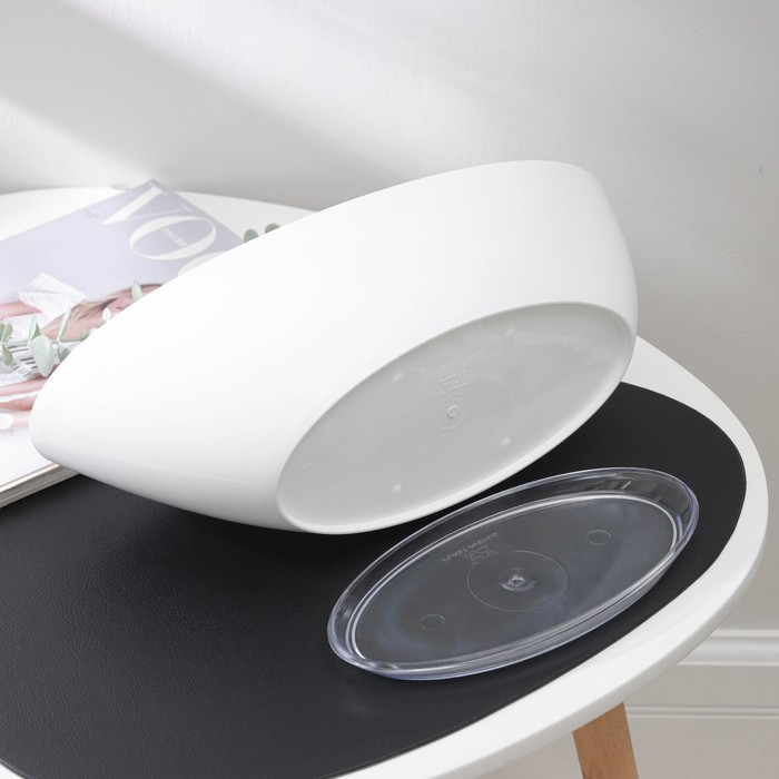 Горшок с поддоном &laquo;Лодочка&raquo;, 3 л, цвет белый