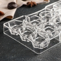 Форма для конфет и шоколада &laquo;Ассорти&raquo;, 14 ячеек, 20&times;12&times;2,5 см, цвет прозрачный